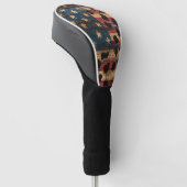 Rustige Amerikaanse Vlag Luipaardprint (4) Golfheadcover (Schuin)