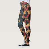 Rustige Amerikaanse Vlag Luipaardprint (4) Leggings (Links)