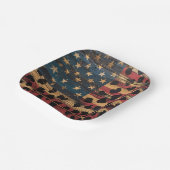 Rustige Amerikaanse Vlag Luipaardprint (4) Papieren Bordje (Gebogen)