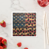 Rustige Amerikaanse vlag luipaardprint (4) Servet (Insitu)