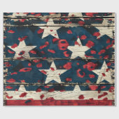 Rustige Amerikaanse vlag luipaardprint (5) Cadeaupapier (Vlak)