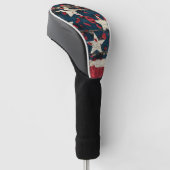 Rustige Amerikaanse Vlag Luipaardprint (5) Golfheadcover (Schuin)