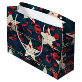 Rustige Amerikaanse Vlag Luipaardprint (5) Groot Cadeauzakje (Achterkant Gekanteld)