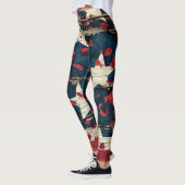 Rustige Amerikaanse vlag luipaardprint (5) Leggings (Links)
