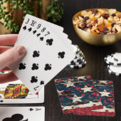 Rustige Amerikaanse vlag luipaardprint (5) Pokerkaarten (Insitu)
