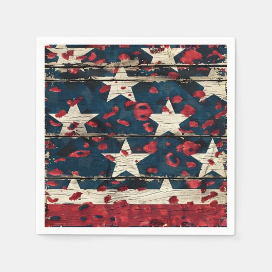 Rustige Amerikaanse vlag luipaardprint (5) Servet (Voorkant)