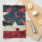 Rustige Amerikaanse vlag luipaardprint (5) Theedoek (Quarter Fold)