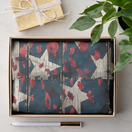 Rustige Amerikaanse vlag luipaardprint (5) Tissuepapier (Geschenk)