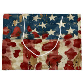 Rustige Amerikaanse vlag luipaardprint (6) Groot Cadeauzakje (Voorkant)