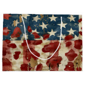 Rustige Amerikaanse vlag luipaardprint (6) Groot Cadeauzakje (Achterkant)