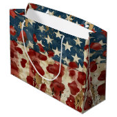 Rustige Amerikaanse vlag luipaardprint (6) Groot Cadeauzakje (Achterkant Gekanteld)