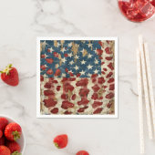 Rustige Amerikaanse vlag luipaardprint (6) Servet (Insitu)