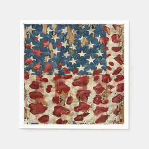 Rustige Amerikaanse vlag luipaardprint (6) Servet