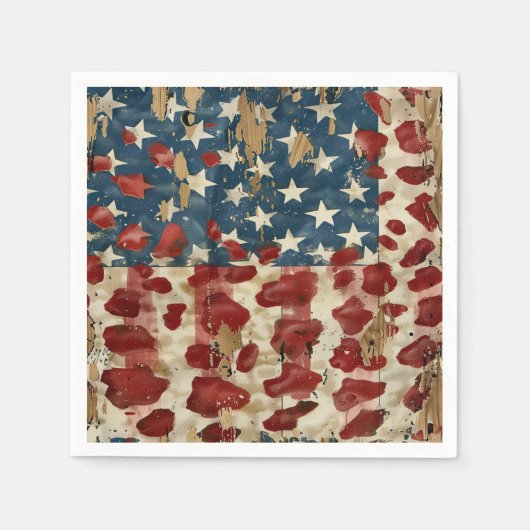 Rustige Amerikaanse vlag luipaardprint (6) Servet (Voorkant)