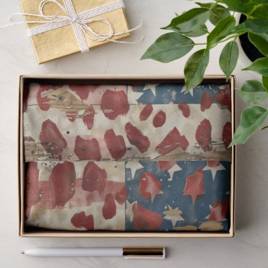 Rustige Amerikaanse vlag luipaardprint (6) Tissuepapier (Geschenk)