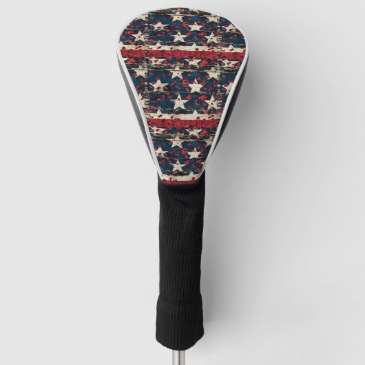 Rustige Amerikaanse Vlag Luipaardprint (7) Golfheadcover (Voorkant)