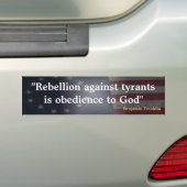 Rustige Amerikaanse vlag met Benjamin Franklin cit Bumpersticker (Op auto)