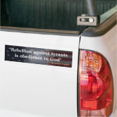 Rustige Amerikaanse vlag met Benjamin Franklin cit Bumpersticker (Op Truck)