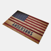 Rustige Amerikaanse vlag met patriottische sterren Deurmat (Schuin)