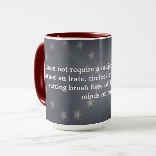 Rustige Amerikaanse vlag met Samuel Adams citaat Mok (Voorkant links)