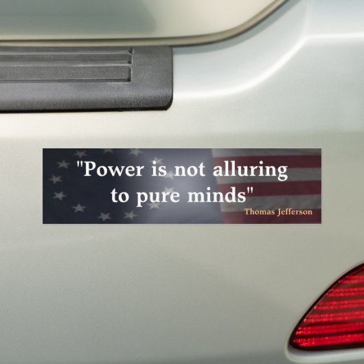 Rustige Amerikaanse vlag met Thomas Jefferson cite Bumpersticker (Op auto)