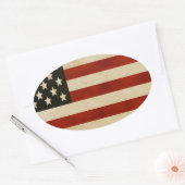 Rustige Amerikaanse vlag Ovale Sticker (Envelop)