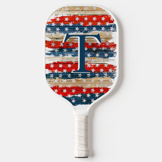 Rustige Amerikaanse vlag Pickleball Paddle (Voorkant)