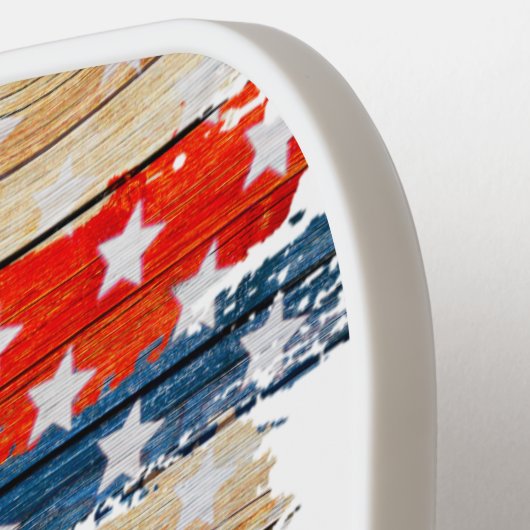 Rustige Amerikaanse vlag Pickleball Paddle (Links Detail)