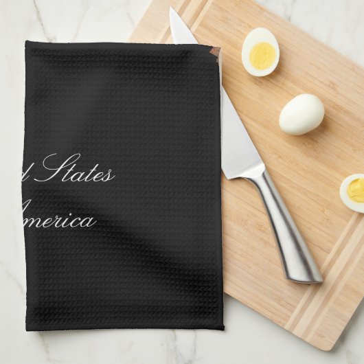 Rustige Amerikaanse vlag San Francisco Skyline Theedoek (Quarter Fold)