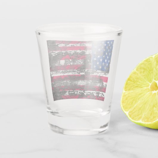 Rustige Amerikaanse vlag Shot Glas (Achterkant)