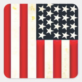 Rustige Amerikaanse vlag Vierkante Sticker (Voorkant)