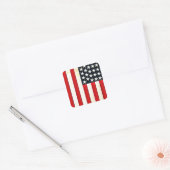 Rustige Amerikaanse vlag Vierkante Sticker (Envelop)