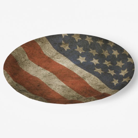 Rustige Amerikaanse vlag Vlag Onafhankelijkheidsvr Papieren Bordje (Gekanteld)