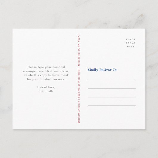 Rustige Amerikaanse vlag VS Stars & Stripes Dank j Briefkaart (Achterkant)