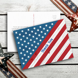Rustige Amerikaanse vlag VS Stars & Stripes Dank j Briefkaart