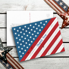 Rustige Amerikaanse vlag VS Stars & Stripes Dank j Briefkaart