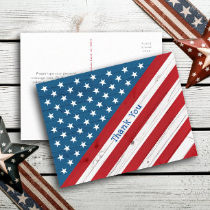 Rustige Amerikaanse vlag VS Stars & Stripes Dank j Briefkaart