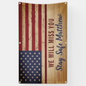 Rustige Amerikaanse vlaggen gaan weg Spandoek (Verticaal)