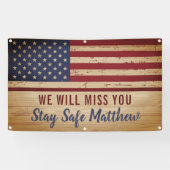 Rustige Amerikaanse vlaggen gaan weg Spandoek (Horizontaal)