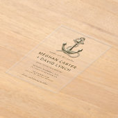 Rustige  Anchor Nautical Wedding Acryl Uitnodigingen (Laagn)