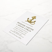 Rustige  Anchor Nautical Wedding Folie Uitnodiging (Gedraaid)
