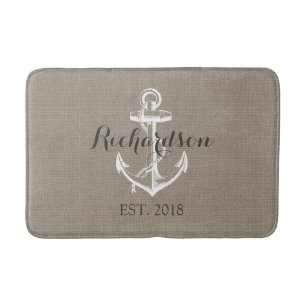 Rustige  Anchor Wedding Monogram Badmat