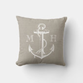 Rustige  Anchor Wedding Monogram Buitenkussen (Voorkant)