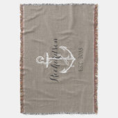 Rustige  Anchor Wedding Monogram Deken (Voorkant Verticaal)