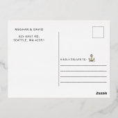 Rustige  anker Nautical Save the Date Folie Uitnodiging Briefkaart (Achterkant)