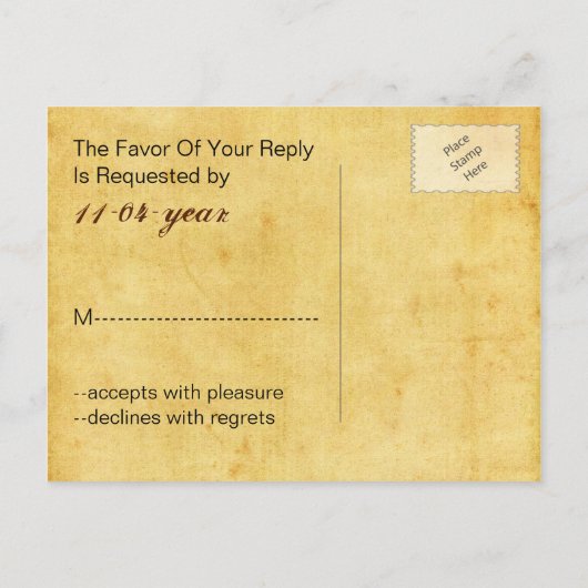 rustige, , anker nautische bruiloft rsvp uitnodiging briefkaart (Achterkant)