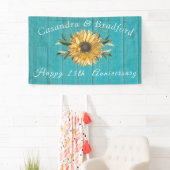 Rustige Anniversay| Zonnebloem Blauwgroen blauw ho Spandoek (Insitu)
