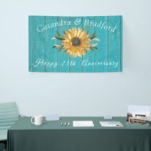 Rustige Anniversay| Zonnebloem Blauwgroen blauw ho Spandoek (Beurs)