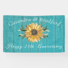 Rustige Anniversay| Zonnebloem Blauwgroen blauw ho Spandoek
