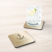 Rustige  Antiek Anchor Nautical Wedding Bier Onderzetter (Rechterzijde)